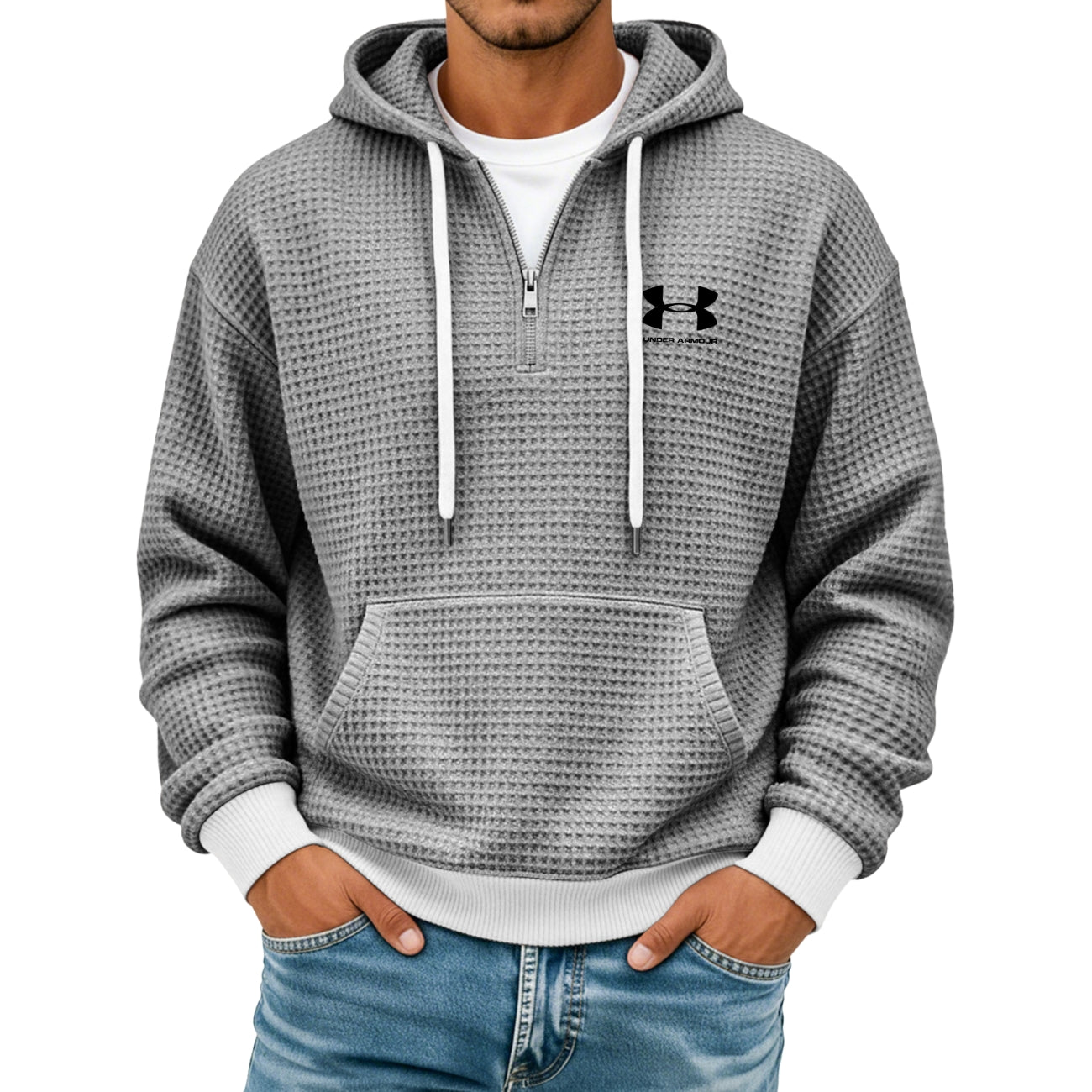 Sweat Texturé à Demi-Zip – Offre de Déstockage