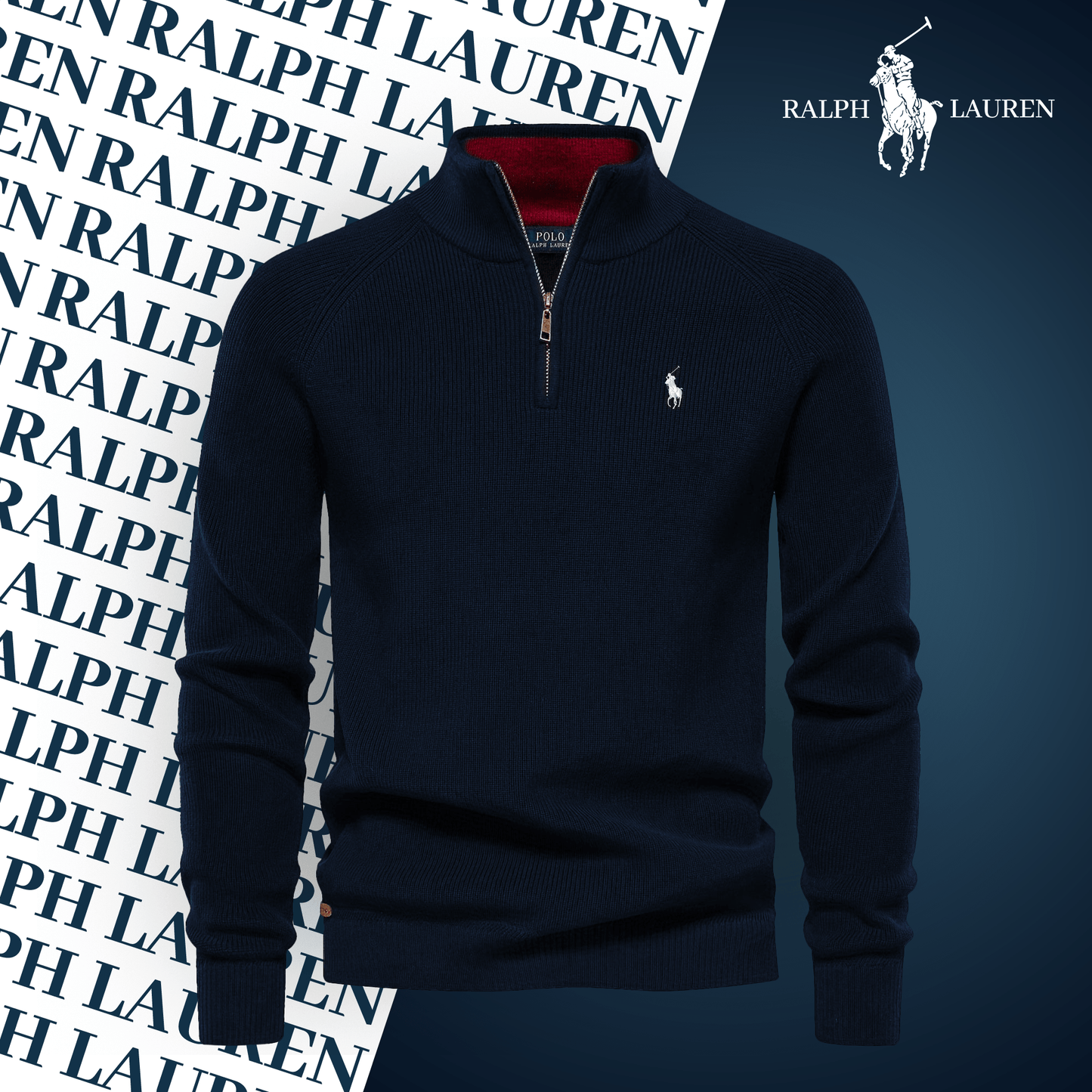 Pull Col Zippé  R&L (DÉSTOCKAGE)